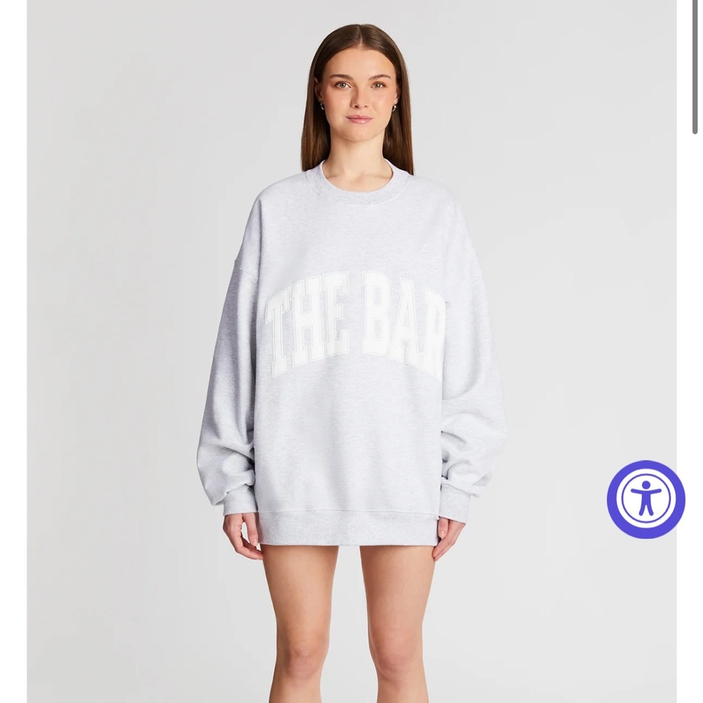 The Bar Light Gray Crewneck Sweater